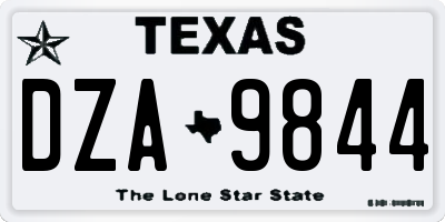 TX license plate DZA9844