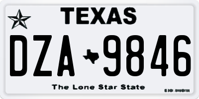 TX license plate DZA9846