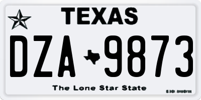 TX license plate DZA9873