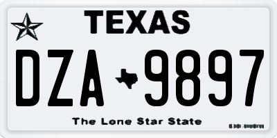 TX license plate DZA9897