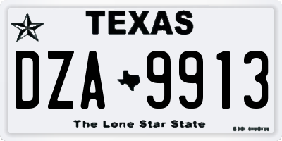 TX license plate DZA9913