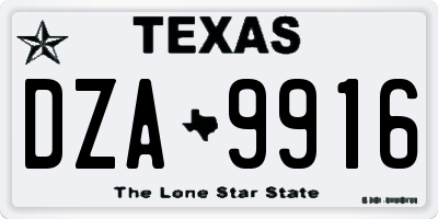 TX license plate DZA9916