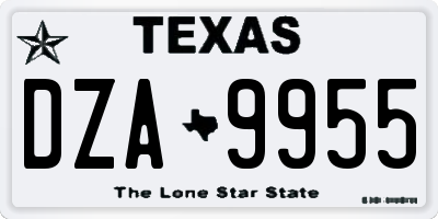 TX license plate DZA9955