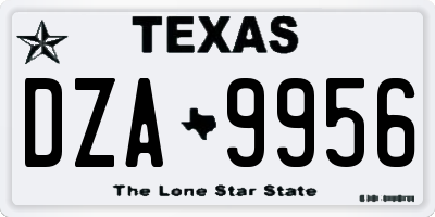 TX license plate DZA9956