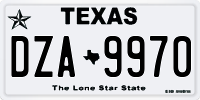 TX license plate DZA9970