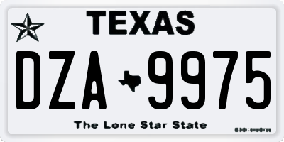 TX license plate DZA9975