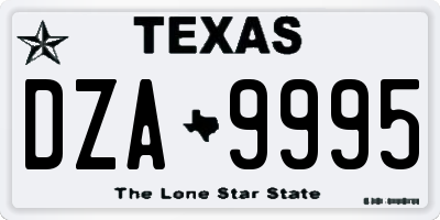 TX license plate DZA9995