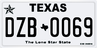 TX license plate DZB0069