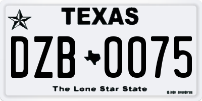 TX license plate DZB0075