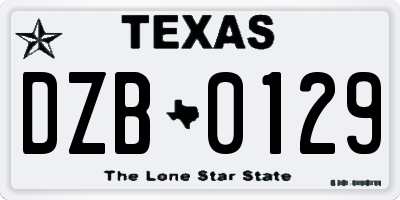 TX license plate DZB0129