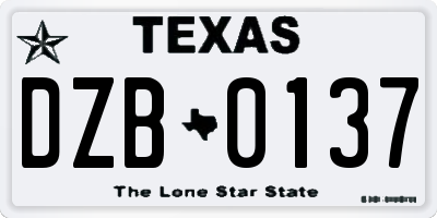 TX license plate DZB0137