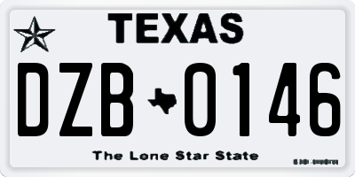 TX license plate DZB0146