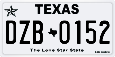 TX license plate DZB0152