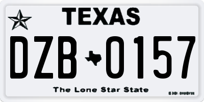 TX license plate DZB0157