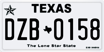 TX license plate DZB0158