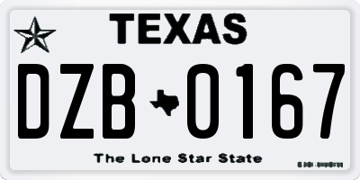 TX license plate DZB0167