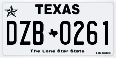 TX license plate DZB0261