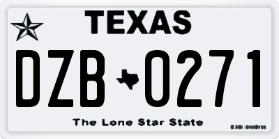 TX license plate DZB0271