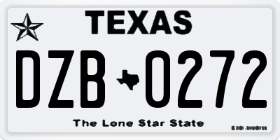 TX license plate DZB0272