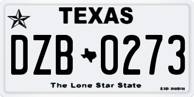 TX license plate DZB0273