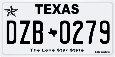 TX license plate DZB0279