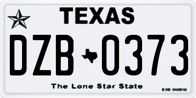 TX license plate DZB0373