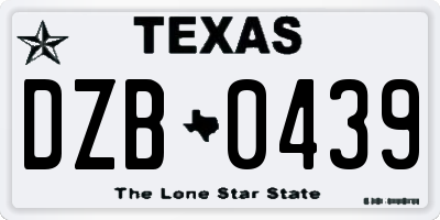 TX license plate DZB0439