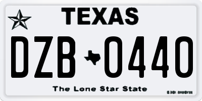TX license plate DZB0440
