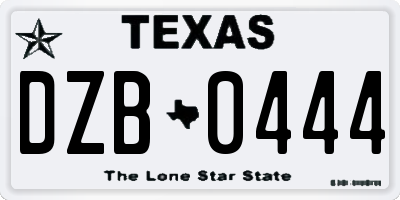 TX license plate DZB0444