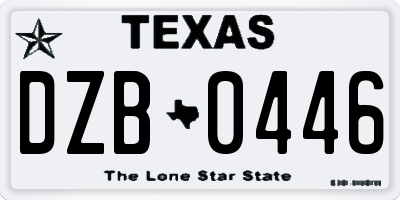 TX license plate DZB0446