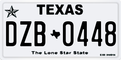 TX license plate DZB0448
