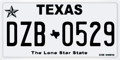 TX license plate DZB0529