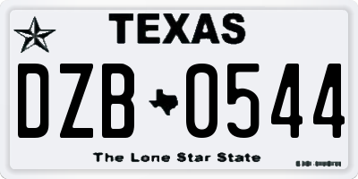 TX license plate DZB0544