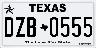 TX license plate DZB0555