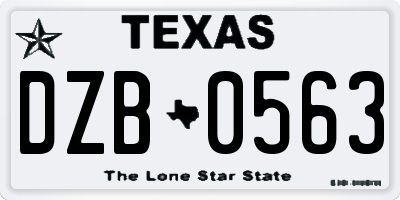 TX license plate DZB0563
