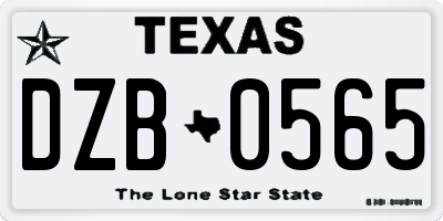 TX license plate DZB0565