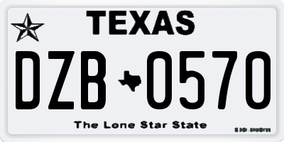TX license plate DZB0570