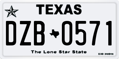 TX license plate DZB0571