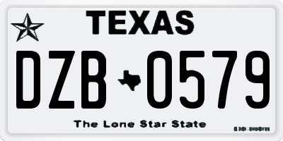 TX license plate DZB0579