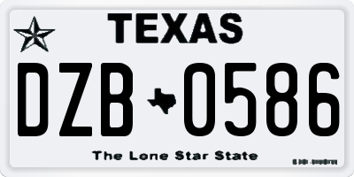 TX license plate DZB0586