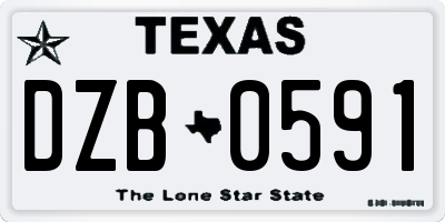 TX license plate DZB0591