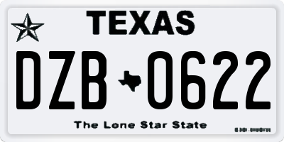 TX license plate DZB0622