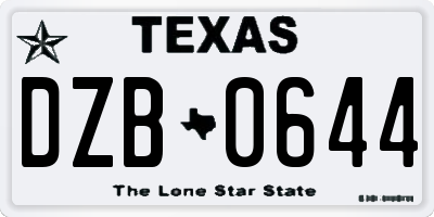 TX license plate DZB0644