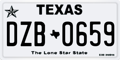 TX license plate DZB0659