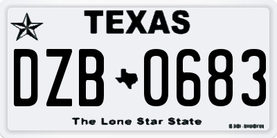 TX license plate DZB0683