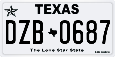 TX license plate DZB0687