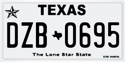 TX license plate DZB0695