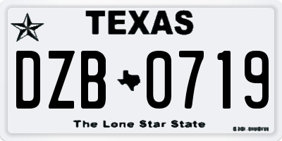 TX license plate DZB0719