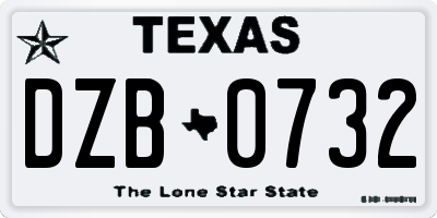 TX license plate DZB0732