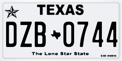TX license plate DZB0744
